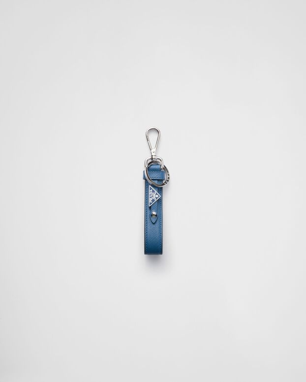 Saffiano leather keychain, , hi-res