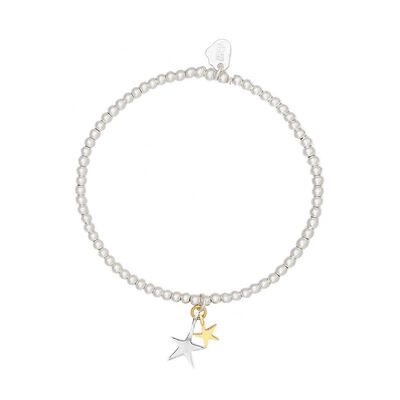 Sienna Double Star Silver Bracelet - Silver