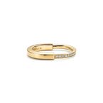 Tiffany Lock Ring in Yellow Gold with Diamonds - Size 6 1/2