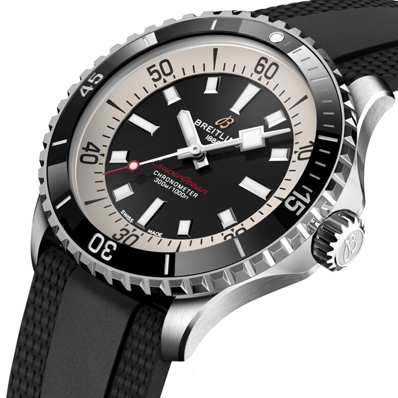 Superocean Automatic 42 Stainless Steel Rubber Strap Watch, , hi-res