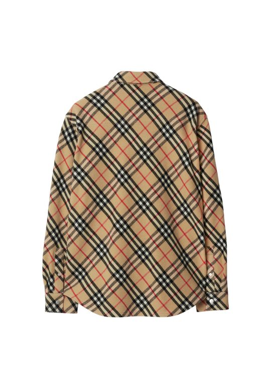 Oversized Check Wool Shirt, , hi-res