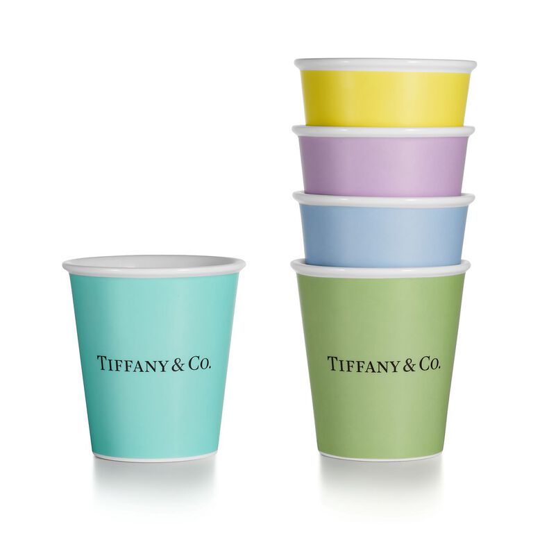 Tiffany Cups Tiffany Coffee Cups in Bone China, Set of Five, , hi-res