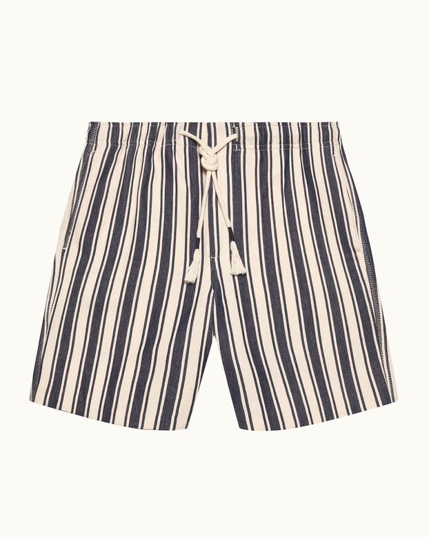 Alex Short Canvas Stripe Shore Blue/Chai, , hi-res