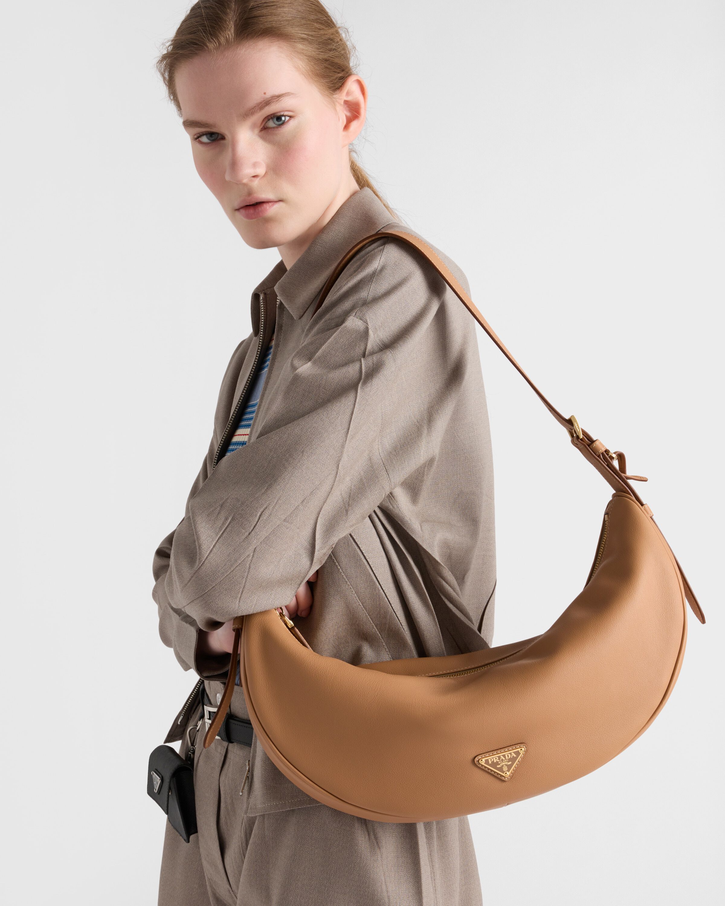 Prada Prada Demi-lune large leather shoulder bag Shoulder