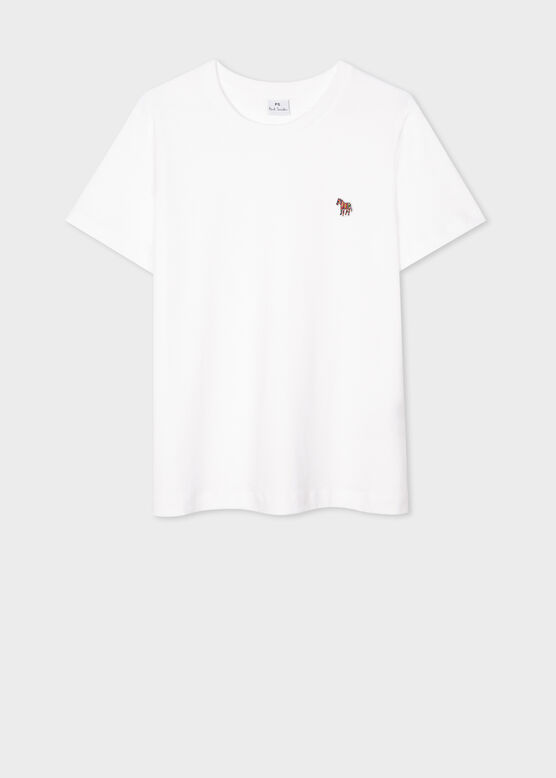 PS Paul Smith Women&#39;s White Zebra Logo Cotton T-Shirt, , hi-res