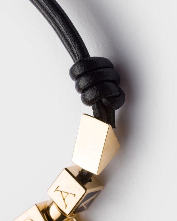 Nappa leather and metal bracelet, , hi-res
