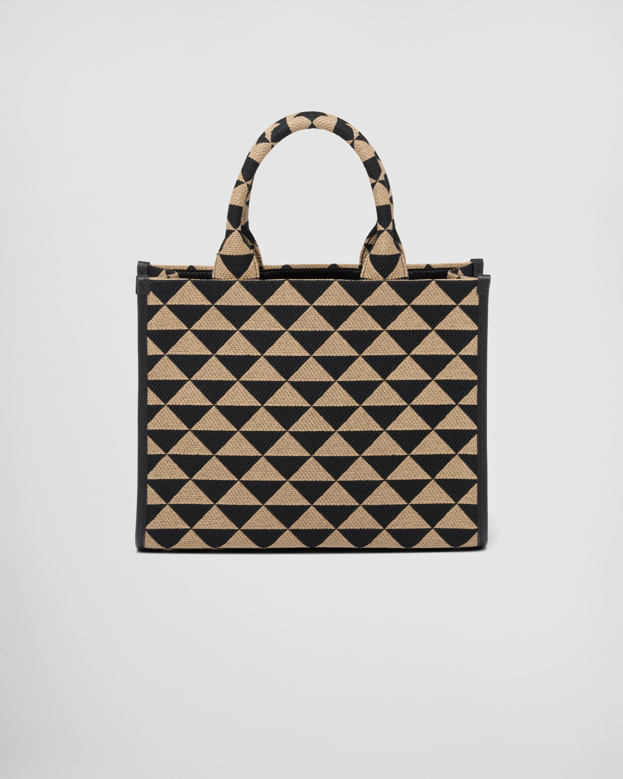 Small Prada Symbole embroidered fabric handbag