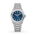 Defy Skyline 36mm Steel and Diamonds Automatic Watch - Blue