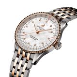Navitimer 36mm Ladies Watch White Mother Of Pearl Stainless Steel And 18k Red Gold, , hi-res