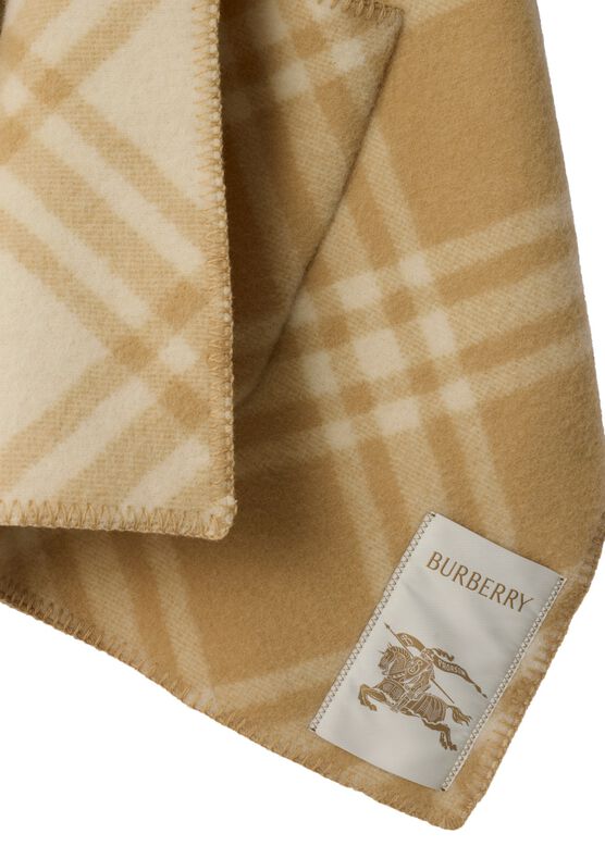 Reversible Check Wool Cape, , hi-res