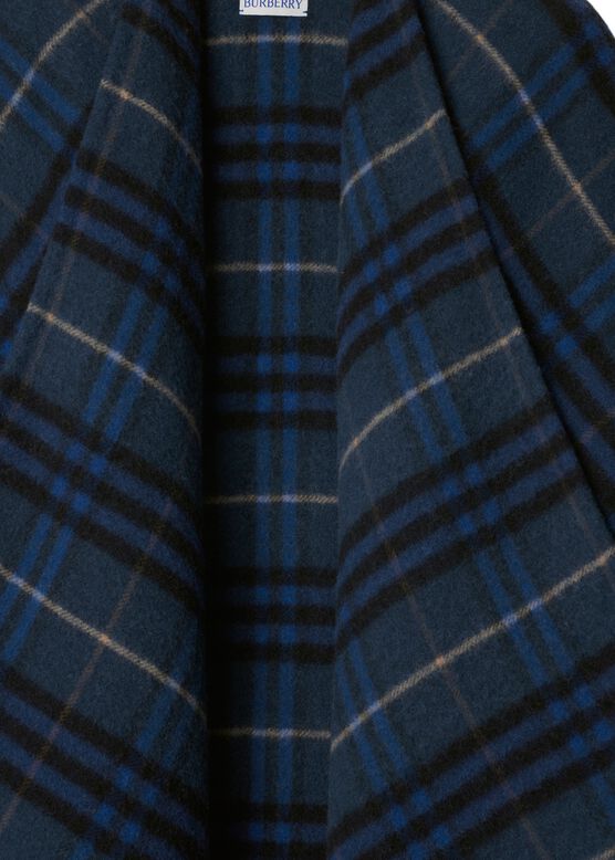 Check Wool Cashmere Cape, , hi-res