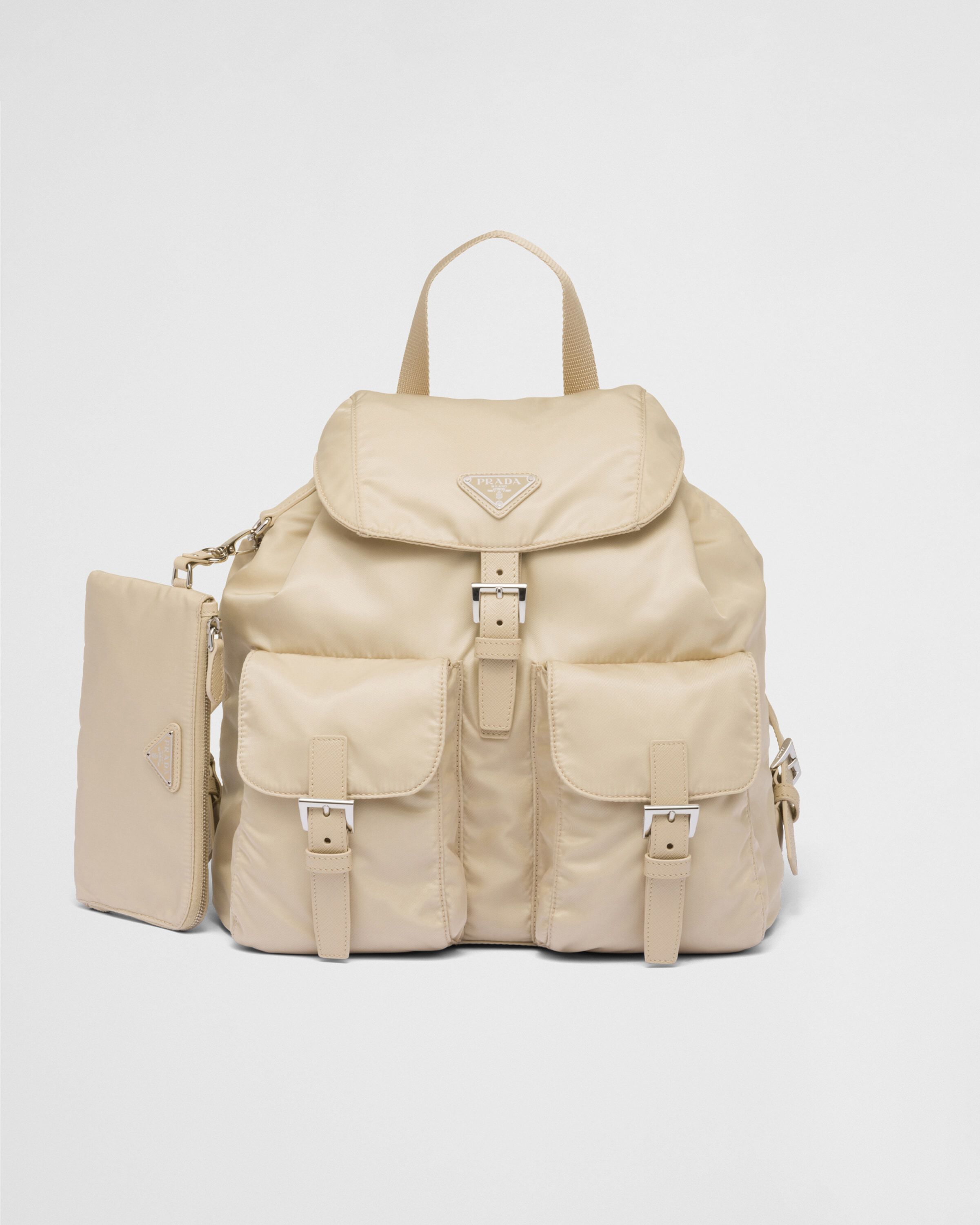 The medium rucksack in technical nylon and leather discount