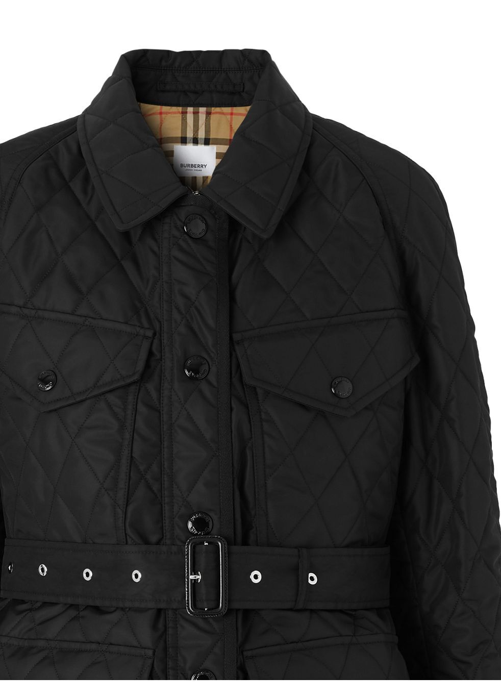 diamond quilted nylon canvas field jacket