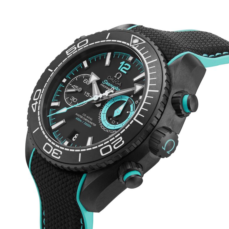 Seamaster Planet Ocean 600m Co-Axial Master Chronometer Chronograph 45.5mm ETNZ Deep Black Mens Watch, , hi-res