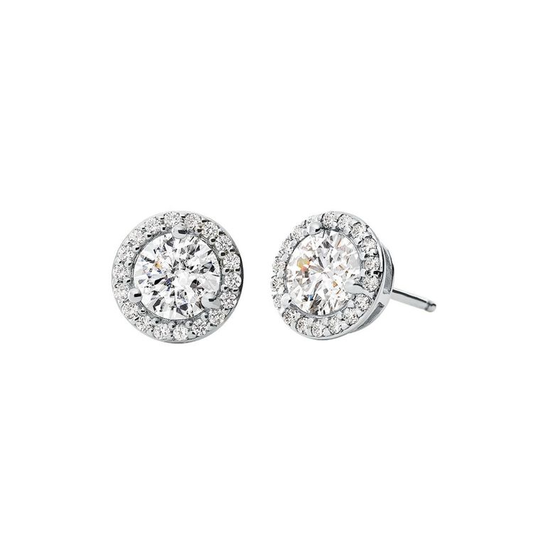 CZ Round Stud Silver, , hi-res