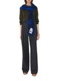 Wide Check Wool Silk Scarf, , hi-res