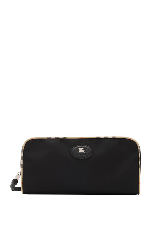 Large Check Trim Travel Pouch, , hi-res