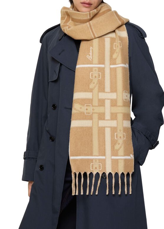 Belt Check Cashmere Scarf, , hi-res