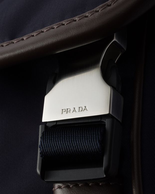 Medium Re-Nylon and leather shoulder bag, , hi-res