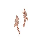 Tiffany Knot Earrings in Rose Gold with Diamonds