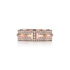 Tiffany T Wide Pavé Diamond Ring in Rose Gold - Size 7
