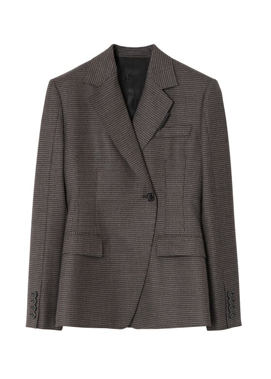 Puppytooth Wool Tailored Jacket, , hi-res