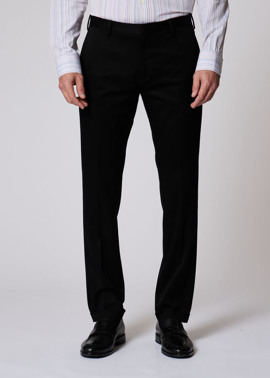 Slim-Fit Black Stretch-Cotton Chinos, , hi-res