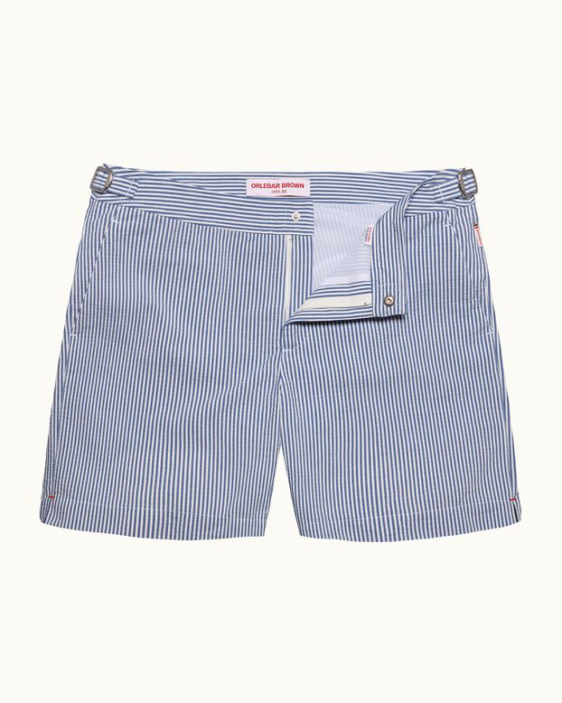 Bulldog Seersucker Stripe Nova Blue/White Stripe, , hi-res