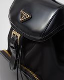 Medium Re-Nylon and brushed leather backpack, , hi-res