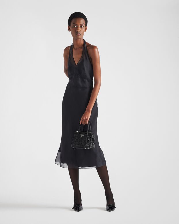 Prada Galleria satin mini-bag with crystals, , hi-res