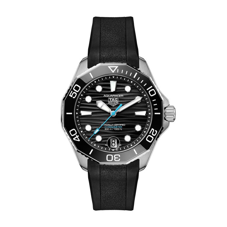 Aquaracer Professional 300 Date 42mm Mens Watch Black Rubber, , hi-res