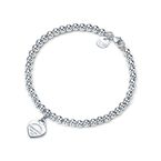 Return to Tiffany™ Heart Tag Bead Bracelet in Silver - Size 7 in