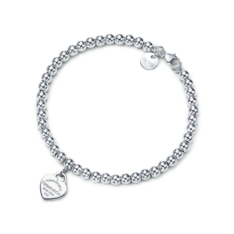 Return to Tiffany&trade; Heart Tag Bead Bracelet in Silver - Size 7 in, , hi-res