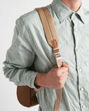 Re-Nylon and leather backpack, , hi-res