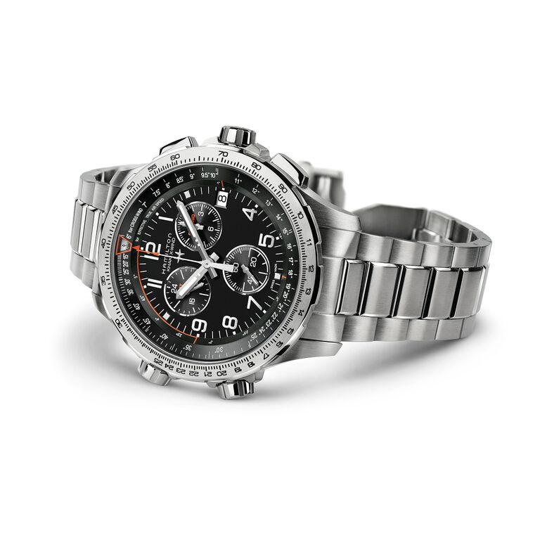 Khaki Aviation X-Wind GMT Chrono Quartz 46mm Mens Watch Black, , hi-res