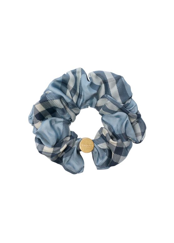 Check Silk Scrunchie, , hi-res