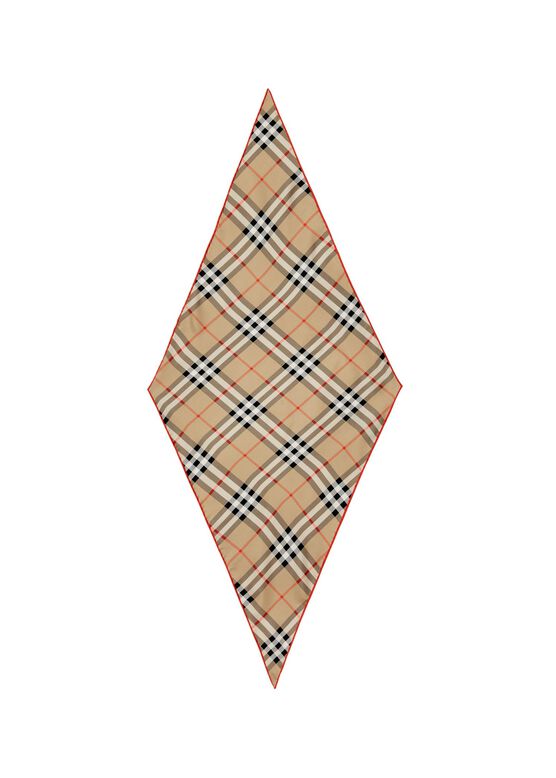 Check Silk Scarf, , hi-res