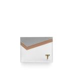 Tiffany T Card Case in Taupe colourblock Leather