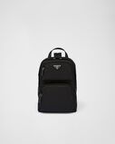 Re-Nylon and Saffiano leather backpack, , hi-res