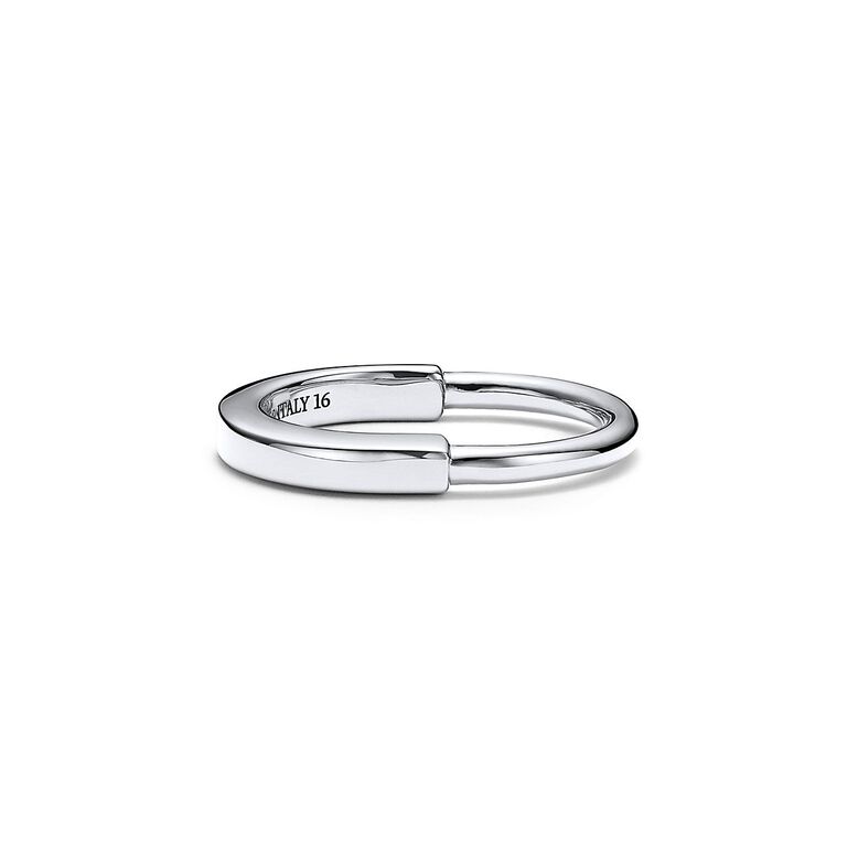 Tiffany Lock Ring in White Gold - Size 4, , hi-res