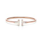 Tiffany T Wire Bracelet in Rose Gold with Mother-of-pearl - Size Large