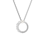Matrix Round Pendant - White Rhodium