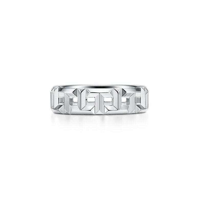 Tiffany T True Wide Ring in White Gold - Size 6, , hi-res