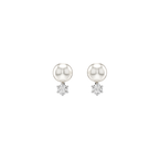 Matrix Stud Earrings - White Rhodium