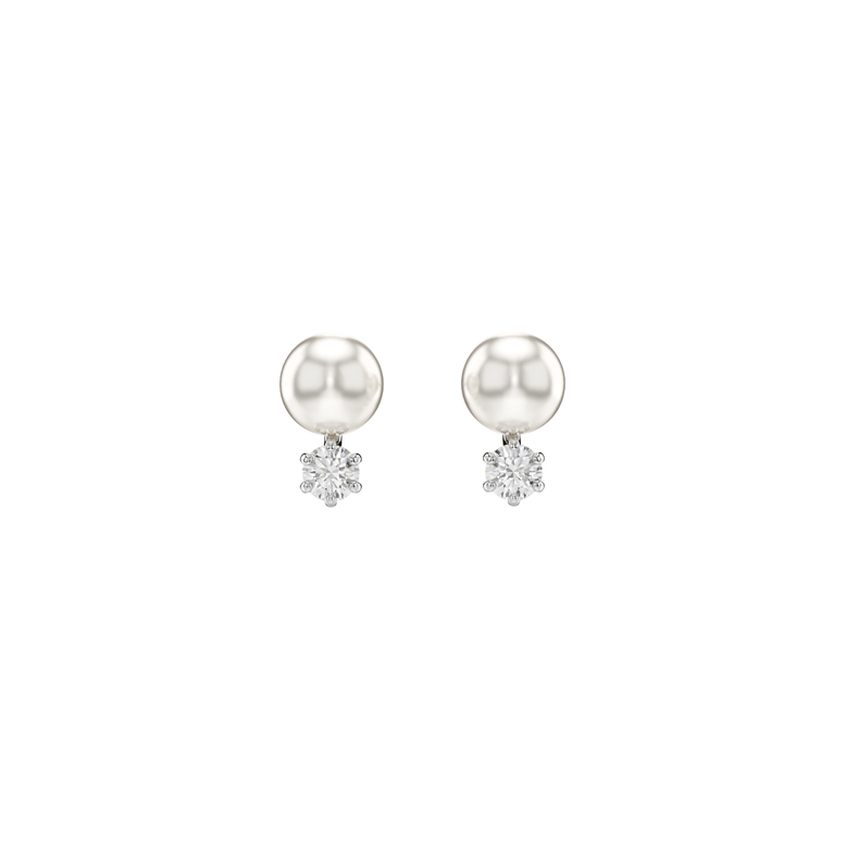 Matrix Stud Earrings - White Rhodium, , hi-res