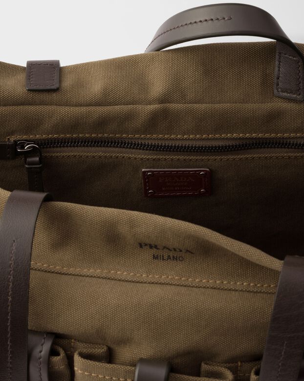Prada Route canvas and leather tote bag, , hi-res
