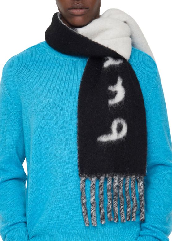 Reversible Logo Alpaca Wool Blend Scarf, , hi-res