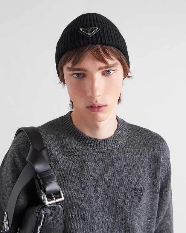 Wool and cashmere beanie, , hi-res