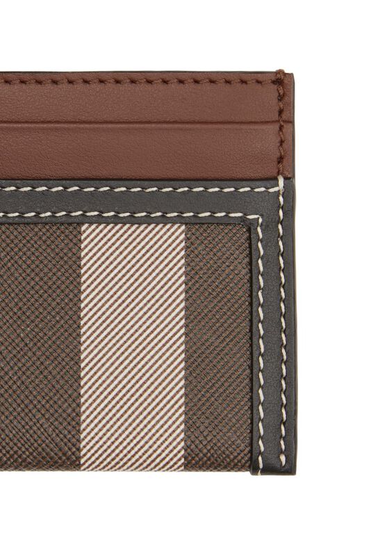 Check and Two-tone Leather Card Case, , hi-res