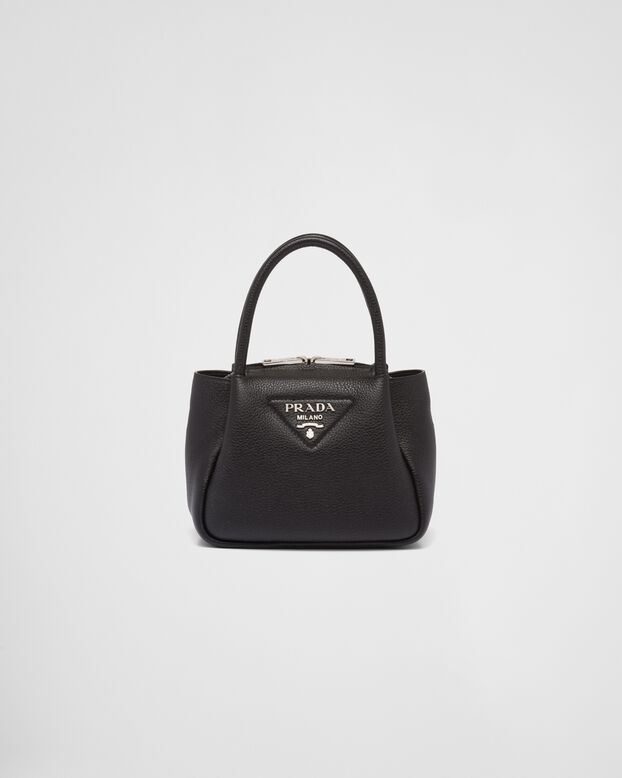 Leather mini handbag with zipper closure, , hi-res